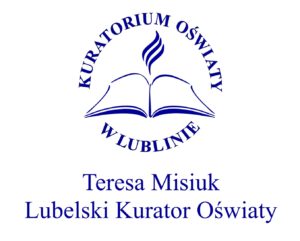 Logo z książką z napisem Kuratorium Oświaty w Lublinie Teresa Misiuk Lubelski Kurator Oświatowy